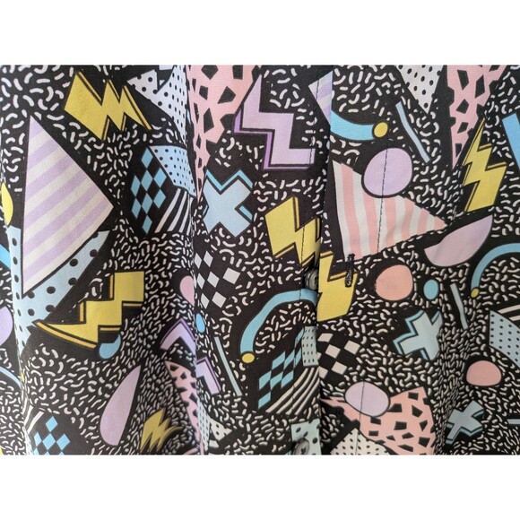 Oh Snap! Shirt M 90s Geometric Pattern Stretch Drill Clothing Retro Novelty - Picture 4 of 5